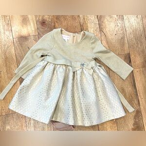 Bonnie Baby by Bonnie Jean Christmas Gold Dress 12 months